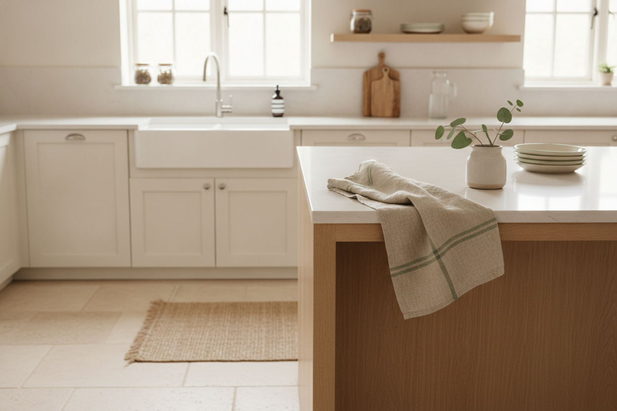 Bright calm kitchen after a simple weekly reset