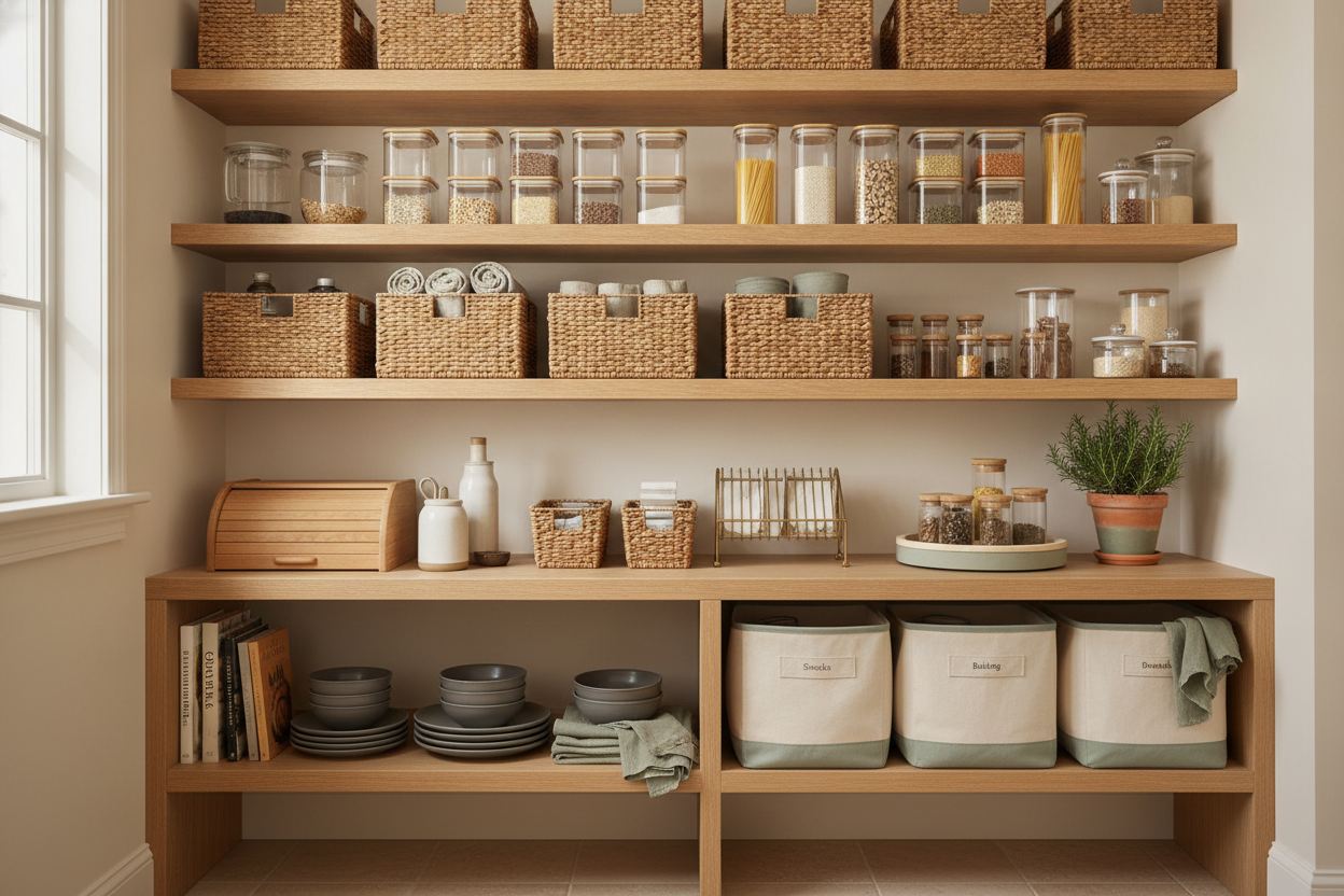 Calm beautifully organized home storage
