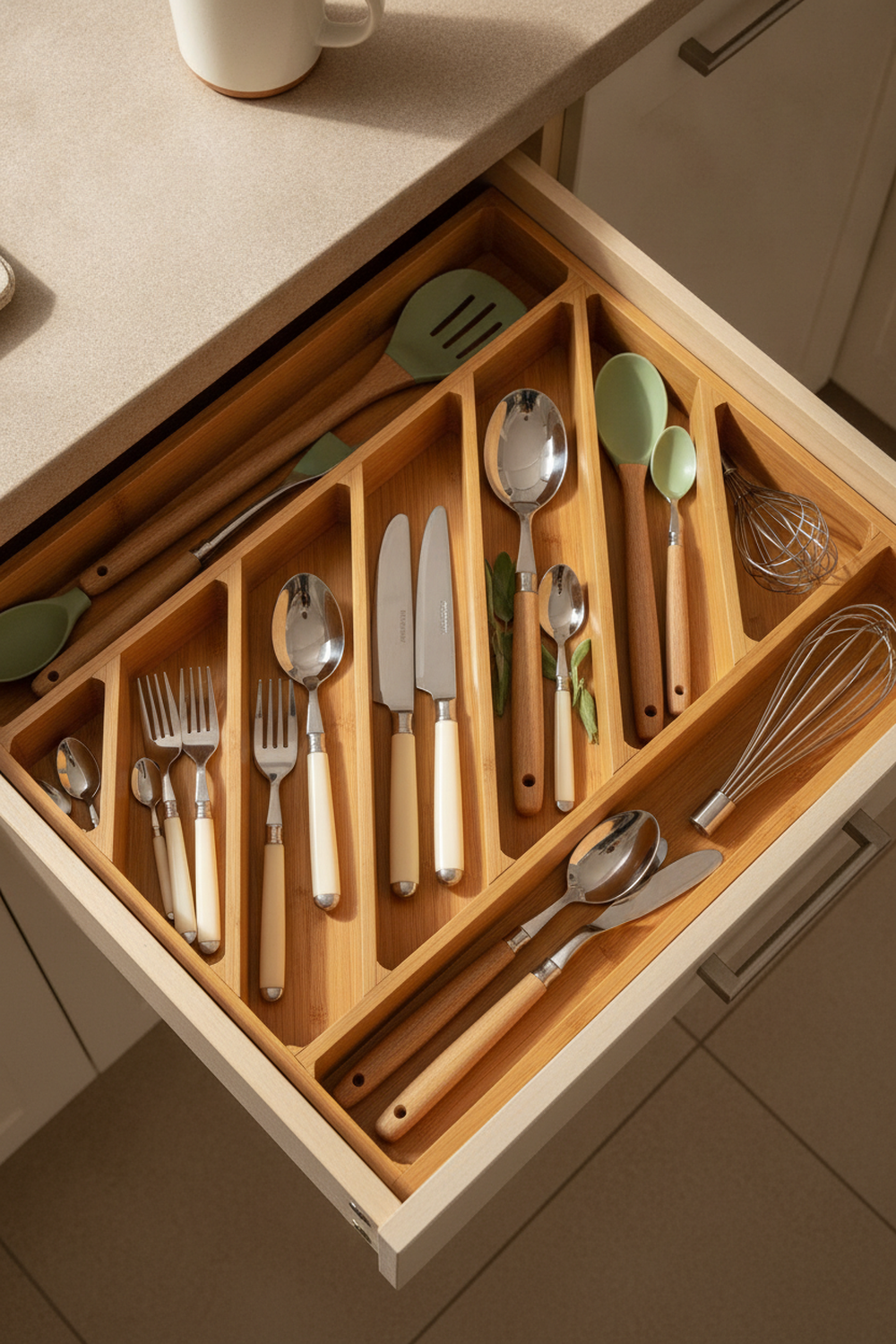 Pipishell Bamboo Expandable Silverware Drawer…